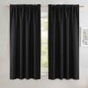 imageNICETOWN Natural Full Blackout Back Tab Linen Curtains 84 Long 2 Panels BohoChic Thick Linen Blend Drapes for Bedroom Thermal Insulated Window Covers with White Backing for Cafe Bar 42 WideBlack