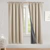 imageNICETOWN Natural Full Blackout Back Tab Linen Curtains 84 Long 2 Panels BohoChic Thick Linen Blend Drapes for Bedroom Thermal Insulated Window Covers with White Backing for Cafe Bar 42 WideCream