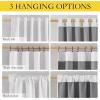 imageNICETOWN Natural Full Blackout Back Tab Linen Curtains 84 Long 2 Panels BohoChic Thick Linen Blend Drapes for Bedroom Thermal Insulated Window Covers with White Backing for Cafe Bar 42 WideGreyish White