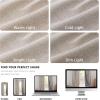 imageNICETOWN Natural Full Blackout Back Tab Linen Curtains 84 Long 2 Panels BohoChic Thick Linen Blend Drapes for Bedroom Thermal Insulated Window Covers with White Backing for Cafe Bar 42 WideNatural