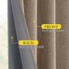 imageNICETOWN Natural Full Blackout Back Tab Linen Curtains 84 Long 2 Panels BohoChic Thick Linen Blend Drapes for Bedroom Thermal Insulated Window Covers with White Backing for Cafe Bar 42 WideBurlap