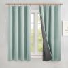 imageNICETOWN Natural Full Blackout Back Tab Linen Curtains 84 Long 2 Panels BohoChic Thick Linen Blend Drapes for Bedroom Thermal Insulated Window Covers with White Backing for Cafe Bar 42 WideSeafoam Green