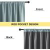 imageNICETOWN Natural Full Blackout Back Tab Linen Curtains 84 Long 2 Panels BohoChic Thick Linen Blend Drapes for Bedroom Thermal Insulated Window Covers with White Backing for Cafe Bar 42 WideSkyblue