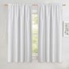imageNICETOWN Natural Full Blackout Back Tab Linen Curtains 84 Long 2 Panels BohoChic Thick Linen Blend Drapes for Bedroom Thermal Insulated Window Covers with White Backing for Cafe Bar 42 WideWhite