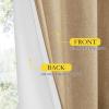 imageNICETOWN Natural Full Blackout Back Tab Linen Curtains 84 Long 2 Panels BohoChic Thick Linen Blend Drapes for Bedroom Thermal Insulated Window Covers with White Backing for Cafe Bar 42 WideCamel
