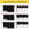 imageNICETOWN Natural Full Blackout Back Tab Linen Curtains 84 Long 2 Panels BohoChic Thick Linen Blend Drapes for Bedroom Thermal Insulated Window Covers with White Backing for Cafe Bar 42 WideBlack