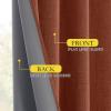 imageNICETOWN Natural Full Blackout Back Tab Linen Curtains 84 Long 2 Panels BohoChic Thick Linen Blend Drapes for Bedroom Thermal Insulated Window Covers with White Backing for Cafe Bar 42 WideBurnt Orange