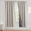 imageNICETOWN Natural Full Blackout Back Tab Linen Curtains 84 Long 2 Panels BohoChic Thick Linen Blend Drapes for Bedroom Thermal Insulated Window Covers with White Backing for Cafe Bar 42 WideNatural