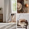 imageNICETOWN Natural Full Blackout Back Tab Linen Curtains 84 Long 2 Panels BohoChic Thick Linen Blend Drapes for Bedroom Thermal Insulated Window Covers with White Backing for Cafe Bar 42 WideNatural