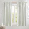 imageNICETOWN Natural Full Blackout Back Tab Linen Curtains 84 Long 2 Panels BohoChic Thick Linen Blend Drapes for Bedroom Thermal Insulated Window Covers with White Backing for Cafe Bar 42 WideSage Green