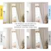 imageNICETOWN Natural Full Blackout Back Tab Linen Curtains 84 Long 2 Panels BohoChic Thick Linen Blend Drapes for Bedroom Thermal Insulated Window Covers with White Backing for Cafe Bar 42 WideNatural Beige