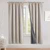 imageNICETOWN Natural Full Blackout Back Tab Linen Curtains 84 Long 2 Panels BohoChic Thick Linen Blend Drapes for Bedroom Thermal Insulated Window Covers with White Backing for Cafe Bar 42 WideNatural
