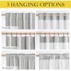 imageNICETOWN Natural Full Blackout Back Tab Linen Curtains 84 Long 2 Panels BohoChic Thick Linen Blend Drapes for Bedroom Thermal Insulated Window Covers with White Backing for Cafe Bar 42 WideGrey