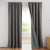 imageNICETOWN Natural Full Blackout Back Tab Linen Curtains 84 Long 2 Panels BohoChic Thick Linen Blend Drapes for Bedroom Thermal Insulated Window Covers with White Backing for Cafe Bar 42 WideGrizzle Gray