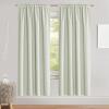 imageNICETOWN Natural Full Blackout Back Tab Linen Curtains 84 Long 2 Panels BohoChic Thick Linen Blend Drapes for Bedroom Thermal Insulated Window Covers with White Backing for Cafe Bar 42 WideSage Green