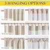 imageNICETOWN Natural Full Blackout Back Tab Linen Curtains 84 Long 2 Panels BohoChic Thick Linen Blend Drapes for Bedroom Thermal Insulated Window Covers with White Backing for Cafe Bar 42 WideBeige