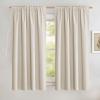 imageNICETOWN Natural Full Blackout Back Tab Linen Curtains 84 Long 2 Panels BohoChic Thick Linen Blend Drapes for Bedroom Thermal Insulated Window Covers with White Backing for Cafe Bar 42 WideBeige