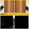 imageNICETOWN Natural Full Blackout Back Tab Linen Curtains 84 Long 2 Panels BohoChic Thick Linen Blend Drapes for Bedroom Thermal Insulated Window Covers with White Backing for Cafe Bar 42 WidePumpki