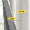imageNICETOWN Natural Full Blackout Back Tab Linen Curtains 84 Long 2 Panels BohoChic Thick Linen Blend Drapes for Bedroom Thermal Insulated Window Covers with White Backing for Cafe Bar 42 WideSnowbound