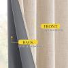 imageNICETOWN Natural Full Blackout Back Tab Linen Curtains 84 Long 2 Panels BohoChic Thick Linen Blend Drapes for Bedroom Thermal Insulated Window Covers with White Backing for Cafe Bar 42 WideCream