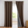 imageNICETOWN Natural Full Blackout Back Tab Linen Curtains 84 Long 2 Panels BohoChic Thick Linen Blend Drapes for Bedroom Thermal Insulated Window Covers with White Backing for Cafe Bar 42 WideCoffee