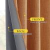imageNICETOWN Natural Full Blackout Back Tab Linen Curtains 84 Long 2 Panels BohoChic Thick Linen Blend Drapes for Bedroom Thermal Insulated Window Covers with White Backing for Cafe Bar 42 WidePumpki