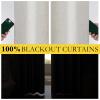 imageNICETOWN Natural Full Blackout Back Tab Linen Curtains 84 Long 2 Panels BohoChic Thick Linen Blend Drapes for Bedroom Thermal Insulated Window Covers with White Backing for Cafe Bar 42 WideSnowbound