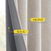 imageNICETOWN Natural Full Blackout Back Tab Linen Curtains 84 Long 2 Panels BohoChic Thick Linen Blend Drapes for Bedroom Thermal Insulated Window Covers with White Backing for Cafe Bar 42 WideBrich