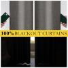 imageNICETOWN Natural Full Blackout Back Tab Linen Curtains 84 Long 2 Panels BohoChic Thick Linen Blend Drapes for Bedroom Thermal Insulated Window Covers with White Backing for Cafe Bar 42 WideGrizzle Gray