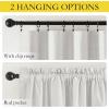 imageNICETOWN Natural Full Blackout Back Tab Linen Curtains 84 Long 2 Panels BohoChic Thick Linen Blend Drapes for Bedroom Thermal Insulated Window Covers with White Backing for Cafe Bar 42 WideOff White