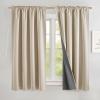 imageNICETOWN Natural Full Blackout Back Tab Linen Curtains 84 Long 2 Panels BohoChic Thick Linen Blend Drapes for Bedroom Thermal Insulated Window Covers with White Backing for Cafe Bar 42 WideCream
