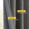 imageNICETOWN Natural Full Blackout Back Tab Linen Curtains 84 Long 2 Panels BohoChic Thick Linen Blend Drapes for Bedroom Thermal Insulated Window Covers with White Backing for Cafe Bar 42 WideGrizzle Gray
