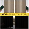 imageNICETOWN Natural Full Blackout Back Tab Linen Curtains 84 Long 2 Panels BohoChic Thick Linen Blend Drapes for Bedroom Thermal Insulated Window Covers with White Backing for Cafe Bar 42 WideBurlap