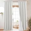 imageNICETOWN Natural Full Blackout Back Tab Linen Curtains 84 Long 2 Panels BohoChic Thick Linen Blend Drapes for Bedroom Thermal Insulated Window Covers with White Backing for Cafe Bar 42 WideIvory