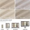 imageNICETOWN Natural Full Blackout Back Tab Linen Curtains 84 Long 2 Panels BohoChic Thick Linen Blend Drapes for Bedroom Thermal Insulated Window Covers with White Backing for Cafe Bar 42 WideCream