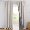 imageNICETOWN Natural Full Blackout Back Tab Linen Curtains 84 Long 2 Panels BohoChic Thick Linen Blend Drapes for Bedroom Thermal Insulated Window Covers with White Backing for Cafe Bar 42 WideBrich