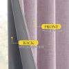 imageNICETOWN Natural Full Blackout Back Tab Linen Curtains 84 Long 2 Panels BohoChic Thick Linen Blend Drapes for Bedroom Thermal Insulated Window Covers with White Backing for Cafe Bar 42 WidePink