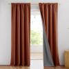 imageNICETOWN Natural Full Blackout Back Tab Linen Curtains 84 Long 2 Panels BohoChic Thick Linen Blend Drapes for Bedroom Thermal Insulated Window Covers with White Backing for Cafe Bar 42 WideBurnt Orange