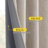 imageNICETOWN Natural Full Blackout Back Tab Linen Curtains 84 Long 2 Panels BohoChic Thick Linen Blend Drapes for Bedroom Thermal Insulated Window Covers with White Backing for Cafe Bar 42 WideNatural
