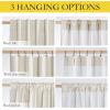 imageNICETOWN Natural Full Blackout Back Tab Linen Curtains 84 Long 2 Panels BohoChic Thick Linen Blend Drapes for Bedroom Thermal Insulated Window Covers with White Backing for Cafe Bar 42 WideNatural