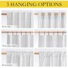 imageNICETOWN Natural Full Blackout Back Tab Linen Curtains 84 Long 2 Panels BohoChic Thick Linen Blend Drapes for Bedroom Thermal Insulated Window Covers with White Backing for Cafe Bar 42 WideWhite