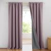 imageNICETOWN Natural Full Blackout Back Tab Linen Curtains 84 Long 2 Panels BohoChic Thick Linen Blend Drapes for Bedroom Thermal Insulated Window Covers with White Backing for Cafe Bar 42 WideChaise Mauve
