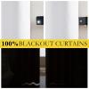 imageNICETOWN Natural Full Blackout Back Tab Linen Curtains 84 Long 2 Panels BohoChic Thick Linen Blend Drapes for Bedroom Thermal Insulated Window Covers with White Backing for Cafe Bar 42 WideWhite