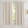 imageNICETOWN Natural Full Blackout Back Tab Linen Curtains 84 Long 2 Panels BohoChic Thick Linen Blend Drapes for Bedroom Thermal Insulated Window Covers with White Backing for Cafe Bar 42 WideNatural