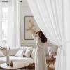 imageNICETOWN NonSeeThrough Sheer Kitchen Curtains 36 inches Long 2 Panels Privacy Rod Pocket amp Back Tab Short Window Treatments Light Filtering Drapes for BathroomKitchen Off White W52 x L36Off White