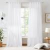 imageNICETOWN NonSeeThrough Sheer Kitchen Curtains 36 inches Long 2 Panels Privacy Rod Pocket amp Back Tab Short Window Treatments Light Filtering Drapes for BathroomKitchen Off White W52 x L36White
