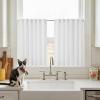 imageNICETOWN NonSeeThrough Sheer Kitchen Curtains 36 inches Long 2 Panels Privacy Rod Pocket amp Back Tab Short Window Treatments Light Filtering Drapes for BathroomKitchen Off White W52 x L36Off White