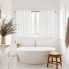 imageNICETOWN NonSeeThrough Sheer Kitchen Curtains 36 inches Long 2 Panels Privacy Rod Pocket amp Back Tab Short Window Treatments Light Filtering Drapes for BathroomKitchen Off White W52 x L36Off White