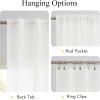 imageNICETOWN NonSeeThrough Sheer Kitchen Curtains 36 inches Long 2 Panels Privacy Rod Pocket amp Back Tab Short Window Treatments Light Filtering Drapes for BathroomKitchen Off White W52 x L36Off White