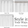imageNICETOWN NonSeeThrough Sheer Kitchen Curtains 36 inches Long 2 Panels Privacy Rod Pocket amp Back Tab Short Window Treatments Light Filtering Drapes for BathroomKitchen Off White W52 x L36Off White